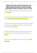 Military Munitions Rule Questions with 100% Correct Answers | Latest Version (2024/2025) Expert Verified | Ace the Test
