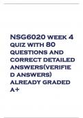 NSG6020 week 4 quiz with 80 questions and correct detailed answers(verifie d answers) already graded a+