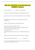 Biol 1441 UPDATED Exam Questions and  CORRECT Answers
