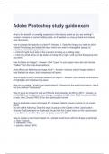 Adobe Photoshop study guide exam with complete solutions