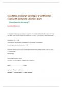 Salesforce JavaScript Developer 1 Certification  Exam with Complete Solutions 2024