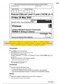 2023 Pearson Edexcel Level 1/Level 2 GCSE (9–1) Chinese (spoken Mandarin/spoken Cantonese) 1CN0/4F PAPER 4: Writing in Chinese Question Paper and Mark Scheme Combined Unveiling Excellence!!