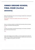 XINNIX GROUND SCHOOL  FINAL EXAM (Verified  answers)