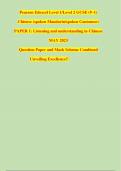 Pearson Edexcel Level 1/Level 2 GCSE (9–1) Chinese (spoken Mandarin/spoken Cantonese) PAPER 1: Listening and understanding in Chinese MAY 2023 Question Paper and Mark Scheme Combined Unveiling Excellence!!