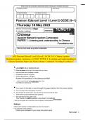 2023 Pearson Edexcel Level 1/Level 2 GCSE (9–1) Chinese (spoken Mandarin/spoken Cantonese) 1CN0/1F PAPER 1: Listening and understanding in Chinese Question Paper and Mark Scheme Combined Unveiling Excellence!!