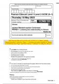 2023 Pearson Edexcel Level 1/Level 2 GCSE (9–1) Chinese (spoken Mandarin/spoken Cantonese) Paper 1: Listening and understanding in Chinese 1CN0/1H Question Paper and Mark Scheme Combined Unveiling Excellence!!