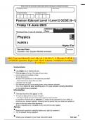 2023 Pearson Edexcel Level 1/Level 2 GCSE (9–1) Physics PAPER 2 1PH0/2H Question Paper and Mark Scheme Combined Unveiling Excellence!!