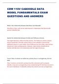 CDW 110V CABOODLE DATA  MODEL FUNDAMENTALS EXAM  QUESTIONS AND ANSWERS