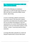 Pre - Assessment Infomatics C468 with 100% correct answers
