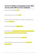 UGA History Exemption Test Questions and Answers 2024 Already Passed, US & GA History Exemption Exam 2024 (UGA) with 100%Correct Solutions & UGA History Exemption Test Questions and Answers 2024 Already Passed.