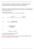 MATH110 MODULE 8 EXAM | MATH 110 MODULE 8EXAM  QUESTIONS AND ANSWERS- PORTAGE LEARNING