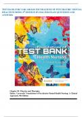 TEST BANK FOR VARCAROLIS FOUNDATIONS OF PSYCHIATRIC MENTAL  HEALTH NURSING 9 th EDITION BY HALTER EXAM QUESTIONS AND  ANSWERS