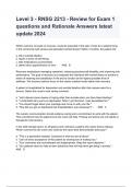 Level 3 - RNSG 2213 - Review for Exam 1 questions and Rationale Answers latest update 2024