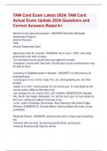 TAM Card Exam Latest 2024| TAM Card  Actual Exam Update 2024 Questions and  Correct Answers Rated A+