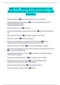 NSG 533 - Module 8 Hypertension and Artherosclerosis Review Questions with Answers