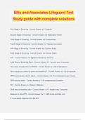 Ellis and Associates Lifeguard Test Study guide with complete solutions