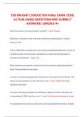 CSX FREIGHT CONDUCTOR FINAL EXAM 2024|  ACTUAL EXAM QUESTIONS AND CORRECT  ANSWERS| GRADED A+