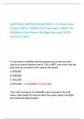 NATIONAL MATH MODULEMATH 110 Final Exam