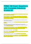 FEMA 100 Exam Questions with Complete Solutions Graded A+