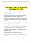 FUNDAMENTALS OF NURSING EXAMINATION 2023