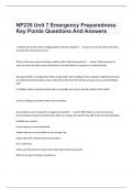 NP235 Unit 7 Emergency Preparedness Key Points Questions And Answers