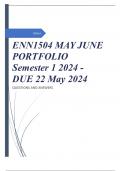 ENN1504 MAY JUNE PORTFOLIO Semester 1 2024 - DUE 22 May 2024