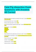 Fetal Pig dissection Exam Questions with Answers All Correct