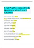 Fetal Pig Dissection Study Questions with Correct Answers