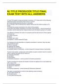 NJ TITLE PRODUCER TITLE FINAL EXAM TEST WITH ALL ANSWERS