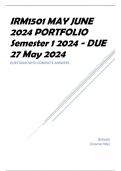 IRM1501 MAY JUNE 2024 PORTFOLIO Semester 1 2024 - DUE 27 May 2024