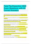 Fetal Pig Dissection 2024 Exam Questions with All Correct Answers 