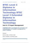 UNIT 9 PROJECT MANAGEMENT ASSIGNMENT A (Distinction)