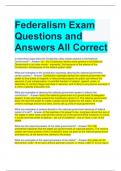 Federalism Exam Questions and Answers All Correct