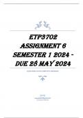 ETP3702 Assignment 6 Semester 1 2024 - DUE 28 May 2024