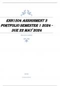 ENN1504 Assignment 3 PORTFOLIO Semester 1 2024 - DUE 22 May 2024