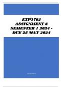 ETP3702 Assignment 6 Semester 1 2024 - DUE 28 May 2024