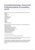 Counselling Psychology - Personal and Professional Aspects of Counselling - Unit #2