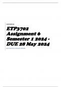 ETP3702 Assignment 6 Semester 1 2024