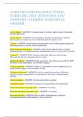 AANP FNP CERTIFICATION STUDY GUIDE 2023-2024 QUESTIONS AND ANSWERS (VERIFIED ANSWERS)|A GRADED