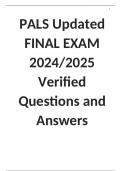 PALS Updated FINAL EXAM 2024/2025 Verified Questions and Answers