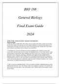 ASU) BIO 188 General Biology Final Exam Guide 2024