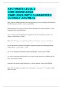 XACTIMATE LEVEL 2 CERT KNOWLEDGE EXAM 2024 WITH GUARANTEED CORRECT ANSWERS