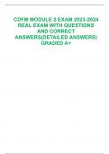   CDFM MODULE 2 EXAM 2023-2024 REAL EXAM WITH QUESTIONS AND CORRECT ANSWERS(DETAILED ANSWERS) GRADED A+ 