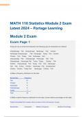 MATH 110 Statistics Module 2 Exam Latest 2024, MATH 110 Exam 1 QUESTIONS AND ANSWERS 2024 (VERIFIED ANSWERS) & MATH 110 MODULE 4 EXAM QUESTIONS AND ANSWERS- PORTAGE LEARNING.