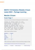 MATH 110 Statistics Module 2 Exam Latest 2024, MATH 110 MODULE 4 EXAM QUESTIONS AND ANSWERS & MATH 110 Exam 1 QUESTIONS AND ANSWERS 2024 (VERIFIED ANSWERS).
