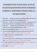 WASHINGTON STATE DOL WRITTEN TEST 100+ QUESTIONS WITH VERIFIED CORRECT ANSWERS