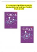 An Introduction to Payroll Administration 3rd Canadian Edition By Alan Dryden - Test Bank Chapter (1 to 12)