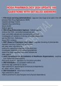 HOSA PHARMAOLOGY 2024 UPDATE 160 QUESTIONS WITH DETAILED ANSWERS