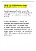 EPHE 245 #6 Blocked vs random practice Questions and answers.