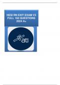 HESI RN EXIT EXAM V3 FULL 160 QUESTIONS 2024 A+